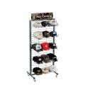 Instore Freestanding 5-Layer-Sport Caps Werbung Movable Metal Hat Display Racks Großhandel